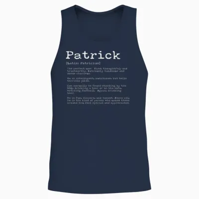 Funny Patrick Names Definition Funny Patrick Unisex Tank Top - Navy
