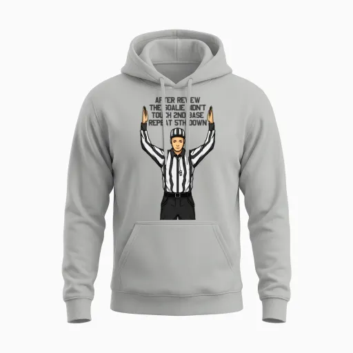 After Review Football Referee Clueless Sports Fan Unisex Hoodie in Ash