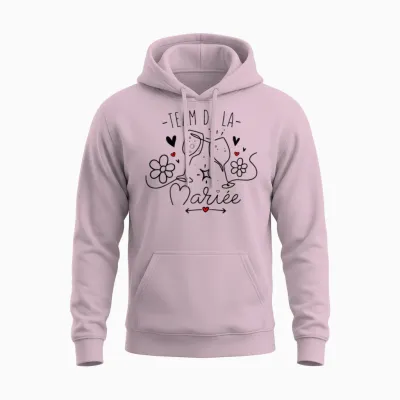 Woman Bride Team Surprise for a Evjf Team Bride Humor T-Shirt, White, Female X-Small Unisex Hoodie - Light Pink