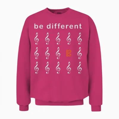 Viola Alto Key Saying Be Different Musician T-Shirt, Black, S Unisex Sweatshirt - Heliconia
