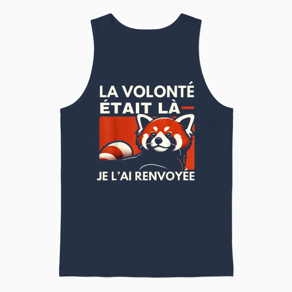 Red Panda Funny Panda Red T-Shirt, Black, S Unisex Tank Top in Navy
