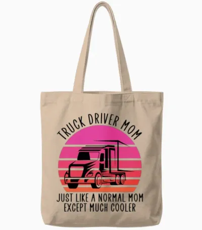 Truck Driver Mom Tote Bags - Natural
