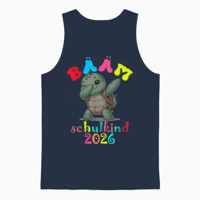 Bäam Für Schulanfang Lustige Schildkröte Unisex Tank Top - Navy
