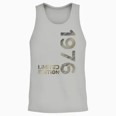 Limited Edition Vintage 1976 Man Woman 47th Birthday T-Shirt, Black Unisex Tank Top - Ash