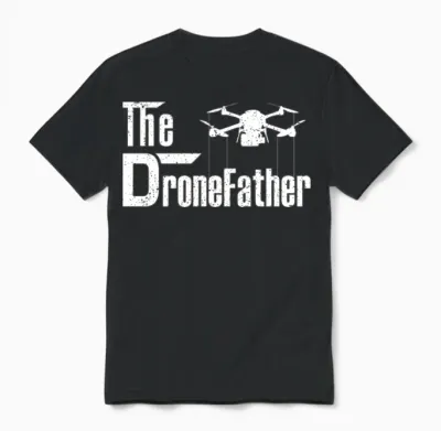 The Funny Quadfather Funny Drone Quadcopter Father Unisex T-Shirt - Black