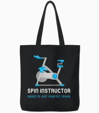 Spin Instructor Tote Bags - Black