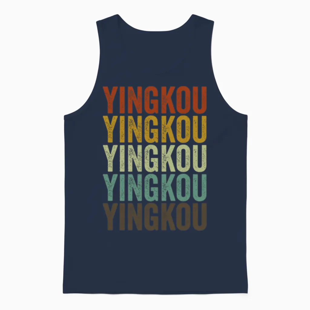 Yingkou China Retro Vintage Unisex Tank Top in Navy