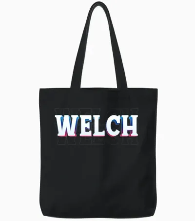 Retro - Welch Tote Bags - Black