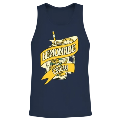 Lemonade Crew Cardboard Lemon Juice Business Unisex Tank Top - Navy
