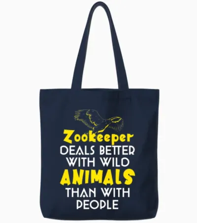 Funny Zookeeper Tote Bags - Navy