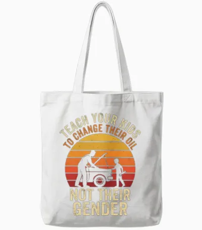 Retro Sunset Oil Change Tote Bags - White