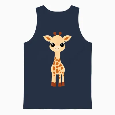 Cute Animal Giraffes Little Kid Humor Baby Giraffe T-Shirt, White, S Unisex Tank Top - Navy