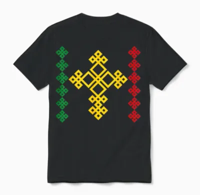 Ethiopian Cross Ethiopia T-Shirt, Black, S Unisex T-Shirt - Black