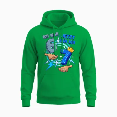 Six-Seven Meme 7. Geburtstagsshirt Ich War 6 Jetzt Bin Ich 7 Unisex Hoodie - Irish Green
