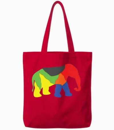Colorful Elephant Tote Bags - Red