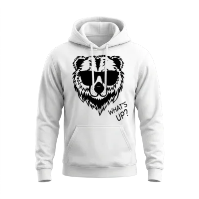 Funny Cool Panda Unisex Hoodie - White