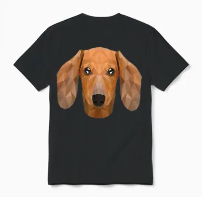 Polygon Wiener Dog Dogfather Dog Mom Dog Lover Unisex T-Shirt - Black