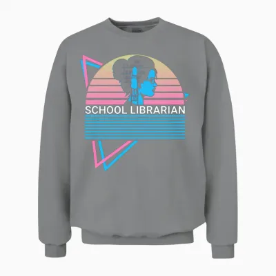 School Librarian Retro Unisex Sweatshirt - Sport Grey