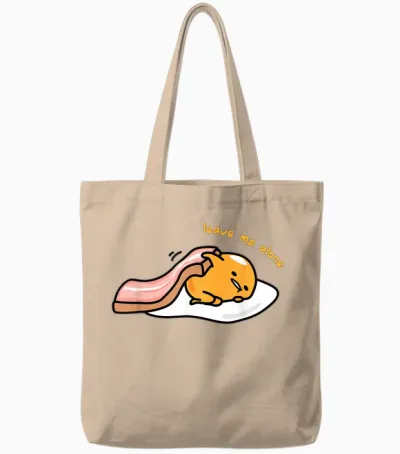Gudetama Leave Me Alone Tote Bags - Natural