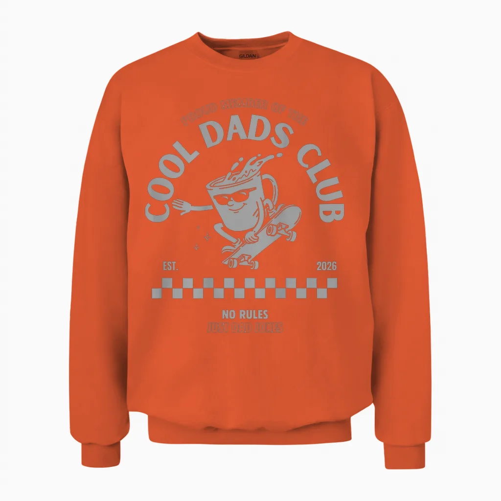 (auf Der Rückseite) Stolzes Mitglied Des Cool Dads Club Vatertag Unisex Sweatshirt in Orange