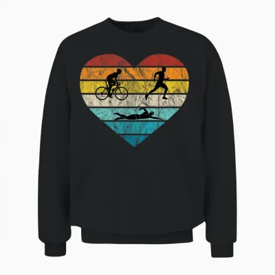 Ich Liebe Triathlon Schwimmen Radfahren Laufen Triathlet Unisex Sweatshirt - Black