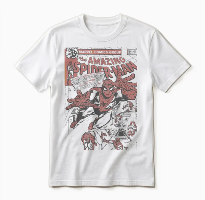 Marvel Comics Spider-Man Amazing Comic Cover Vintage Unisex T-Shirt in White