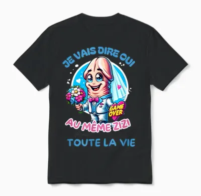 Original Evjf Enterrement Vie Jeune Fille Même Zizi Humour T-Shirt, White, S Unisex T-Shirt - Black