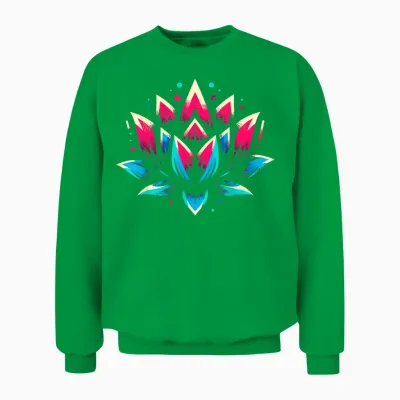 Symbole De Fleur De Lotus Cool Dans Le Style Artistique Graffiti Homme Femme Unisex Sweatshirt - Irish Green