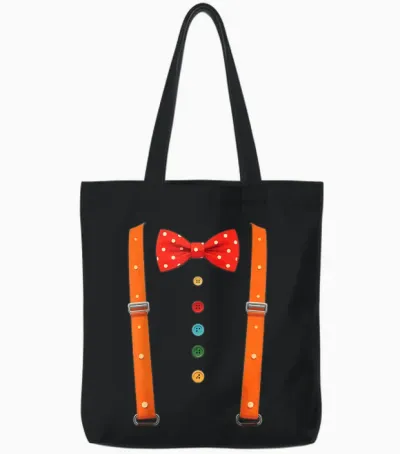 Hosenträger Clown Fliege Lustig Kostüm Karneval Fasching Tote Bags - Black