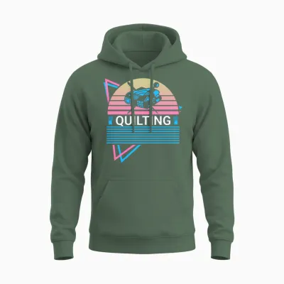 Quilting Quilter Retro Unisex Hoodie - Military Green