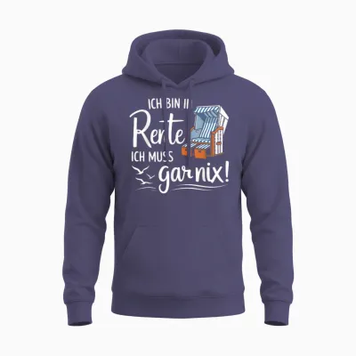 T-Shirt with German Text "ich Bin in Rente Ich Muss Gar Nix" Unisex Hoodie - Heather Sport Dark Navy