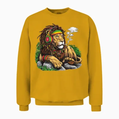 Reggae Rasta Reggae Lion Rasta Rasta Rasta T-Shirt, Black, S Unisex Sweatshirt - Gold
