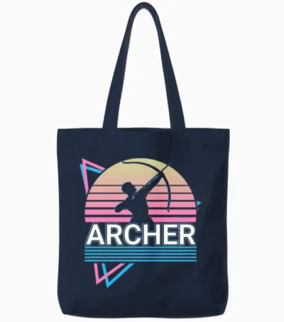Archer Archery Retro Tote Bags - Navy