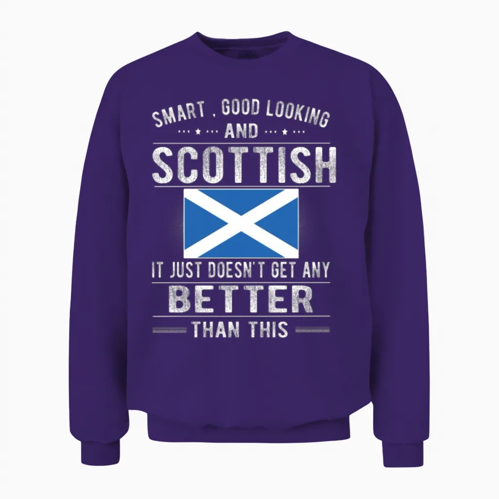Scottish Flag Scotland Heritage Scottish Roots Unisex Sweatshirt in Purple