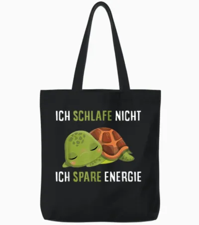 Ich Schlafe Nicht Ich Spare Energie Müde Schildkröte Schlaf Tote Bags - Black