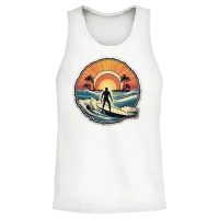 Surfer Surfing Retro Surfer Sunset Retro Unisex Tank Top - White – 2