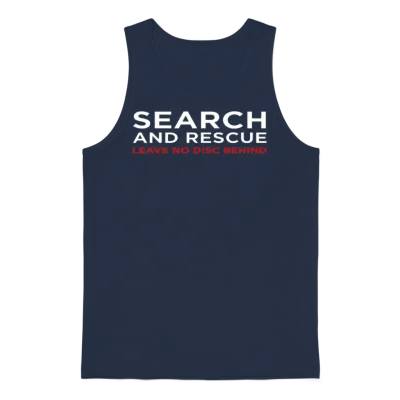 Disc Golf Search Rescue Leave No Disc Behind Unisex Tank Top - Navy