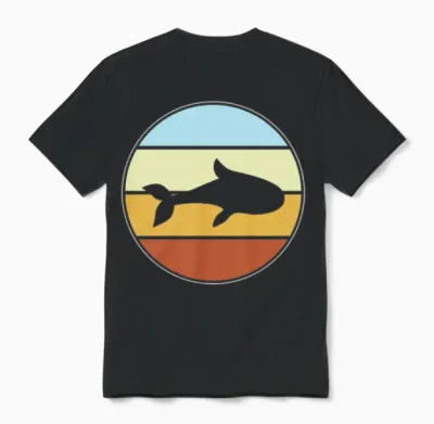 Fish Retro Unisex T-Shirt - Black
