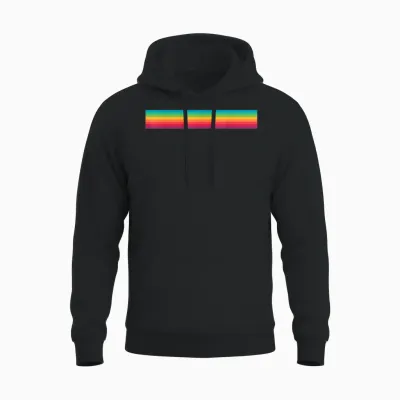 Regenbogen Bunte Streifen | Linien Standard Unisex Hoodie - Black