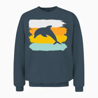 Dolphin Retro Unisex Sweatshirt - Dark Heather