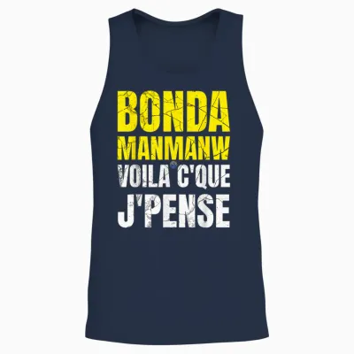 Bonda Manmanw Here's What I Think by Kreyolsat Unisex Tank Top - Navy