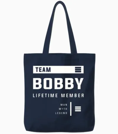 Team Bobby Lifetime Member Funny Name Bobby Tote Bags - Navy