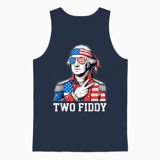 Funny Two Fiddy 250 Anniversary George Washington July 4th Unisex Tank Top - Navy