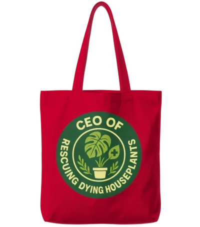 Ceo of Rescuing Dying Houseplants | Plant Love Tote Bags - Red