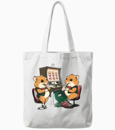 Jackpot Hamster Tote Bags - White