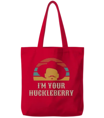 I'm Your Huckleberry Vintage Retro Tee Gift Item Tote Bags - Red