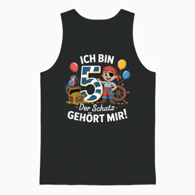 Ich Bin 5 Der Schatz Gehört Mir Piraten 5 Geburtstag Junge Unisex Tank Top - Black