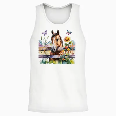 Süßes Pferde Motiv Für Mädchen Stall Und Reiten Unisex Tank Top - White