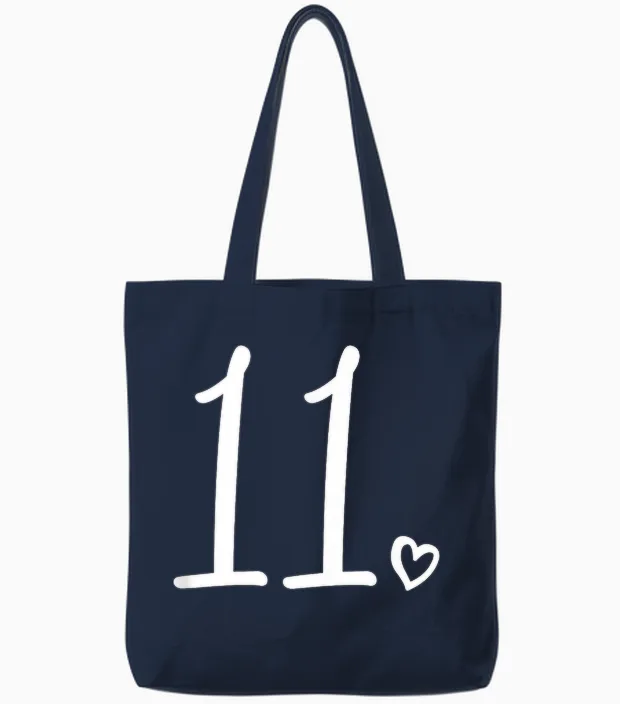 11st Birthday Girls Number 11 Elves Cute 11 Years Old T-Shirt, Black, S Tote Bags in Navy