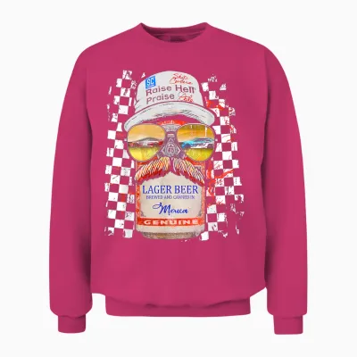 Graphic Motorsport Retro 90s Racing Retro Drinking Beer Unisex Sweatshirt - Heliconia